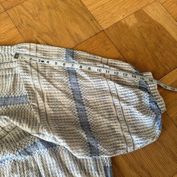 Maeve Lena Tunic Top Small Blue White Cotton Gauzy Loose Flowy - Picture 8 of 8